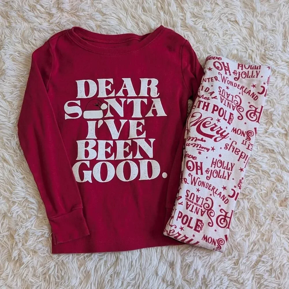 Old Navy Unisex Size 5T Dear Santa I've Been Good Family Match Pajama Set